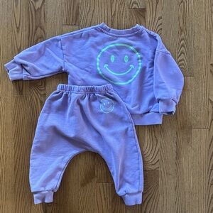 Purple Toddler Sweatshirt and Pants Set
